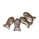 4pc Antique Copper primitive Fish charms top drilled, 20mm
