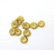 6mm Golden daisy rondelle beads, Greek metal casting 1mm hole, 10pc