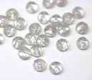 4x7mm Light gray czech glass beads rondels, Gemstone cut - 25pc