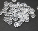 6x3mm Crystal clear rondelle beads, czech glass pressed spacers, 50pc