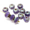 6x8mm Opaque purple Czech glass rondelle beads - 12Pc