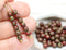 4mm Picasso dark red czech glass beads - about 80pc