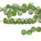 3x5mm Frosted grass green rondelle beads, Czech glass - 50pc