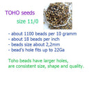 11/0 Toho seed beads, Silver Lined Grass Green N 27B - 10g