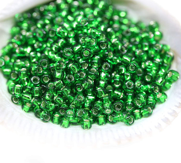 11/0 Toho seed beads, Silver Lined Grass Green N 27B - 10g