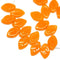 12x7mm Orange leaf beads, Czech glass pressed - 50pc