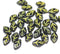 12x7mm Black leaf beads, 12x7mm Czech glass pressed leaves - 50pc