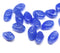 11x7mm Blue oval Mixed color czech glass barrel beads 15Pc