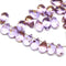 6x9mm Lilac teardrop glass beads with golden flakes - 20pc