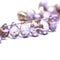 6x9mm Lilac teardrop glass beads with golden flakes - 20pc