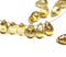 6x9mm Amber yellow teardrop glass beads with golden flakes - 30pc