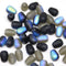 50pc  Black Gray teardrop beads mix, AB finish czech glass pear beads - 7x5mm