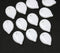 18x13mm White large Czech glass leaves, 12Pc