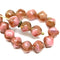 8mm Brown pink glass beads, Mixed color, orhanic shape - 20Pc