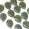 18x13mm Dark gray large leaves, Czech glass beads, 15Pc