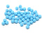 5mm Sky blue round druk melon beads, czech glass carved spacers - 40Pc