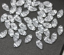 10x6mm Crystal clear leaf Clear czech beads - 60Pc