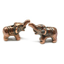 2pc Antique Copper Indian elephant beads