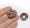2pc Antique copper Ornament disk beads, 22mm