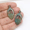 2pc arrow charms, Green patina Double sided design