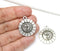 2pc Antique silver Kokopelli round jewelry charms