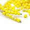 4mm round druk Yellow beads, Czech glass round spacers, AB finish - about 80Pc