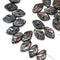 12x7mm Black leaf beads, 12x7mm Czech glass pressed - 50pc