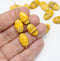 15x9mm Yellow ochre oval, mixed color rhombus beads - 15pc