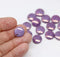 12mm Purple lentil czech glass top drilled round circle beads - 15Pc