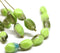 11x7mm Green oval Mixed color czech glass barrel beads, 20Pc