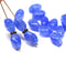 11x7mm Blue oval Mixed color czech glass barrel beads 15Pc