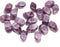 11x7mm Purple oval Mixed color czech glass barrel beads, 20Pc
