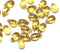6x9mm Amber yellow teardrop glass beads with golden flakes - 30pc