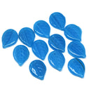 18x13mm Bright Blue large glass leaves, Czech glass 12Pc