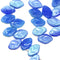 12x7mm - Mixed blue 12x7mm leaf beads, Opaque Blue Czech glass - 30pc