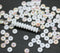 4mm White czech glass rondelle spacer beads - approx. 130pc
