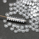 4mm Crystal clear czech glass rondelle spacer beads - approx. 130pc