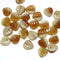 9mm Brown beige leaf beads, Heart shaped triangle leaf, Czech glass - 50pc