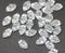 12x7mm Crystal clear leaf beads, Czech glass - 50pc