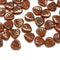 9mm Brown leaf beads, Heart shaped triangle leaf, Czech glass - 50pc