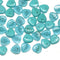 9mm Mint blue glass leaf beads, Heart shaped triangle leaf, Czech glass -50pc