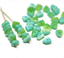 40pc Mint green triangle spacer beads, Czech glass - 5x7mm