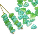 40pc Mint green triangle spacer beads, Czech glass - 5x7mm