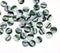 8mm White dark green glass rondelle beads, mixed color spacers - 50pc
