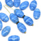 15x9mm Blue oval, Mixed blue yellow czech glass beads - 15pc