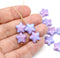 12mm Blue pink czech glass star beads, 15pc