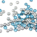 4mm Blue silver czech glass rondelle beads - approx. 130pc