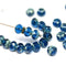 5x7mm Indicolite blue Czech glass rondelle spacers - 25pc