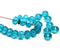 5x7mm Teal Czech glass rondelle spacers, fire polished - 25pc