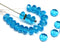 4x7mm Aqua blue czech glass rondelle beads - 25pc